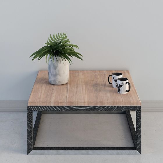 Industrial Style Coffee Table 3D model