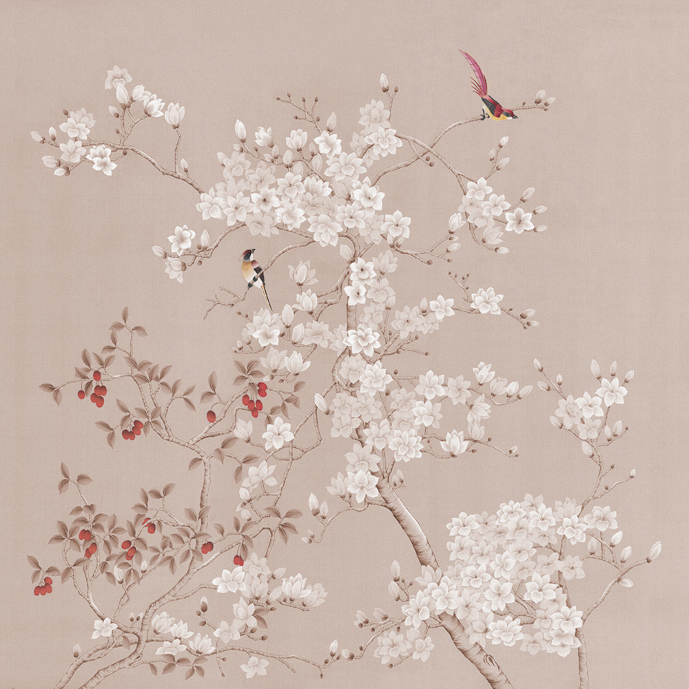 Beetle Inca embroidery-wallpaper wall covering