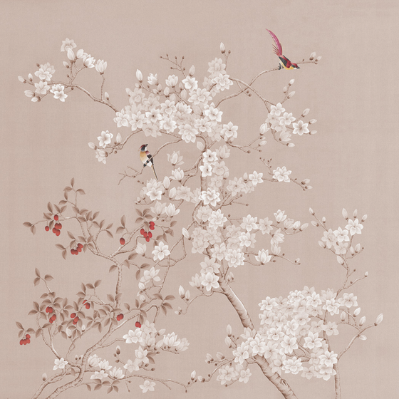 Beetle Inca embroidery-wallpaper wall covering