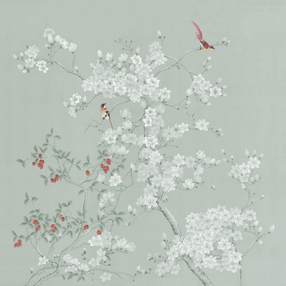 Beetle Inca Embroidery Wallpaper 3D Model in Earth Color