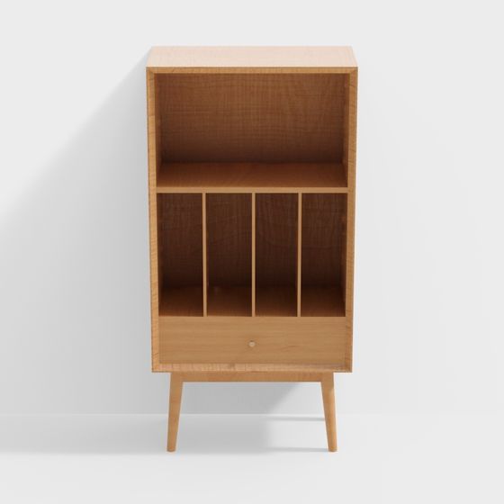 Mid-Century Bookshelf 3D model