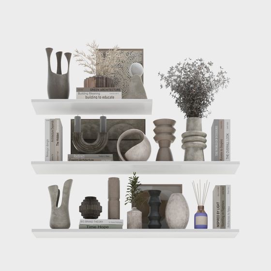 Urban Bookshelf 3D model for Modern Aesthetics