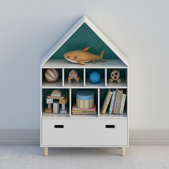 Fairy Tale House Bookshelf 3D model for Children’s Rooms