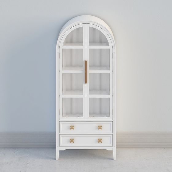 Elegant Arched Display Cabinet 3D model