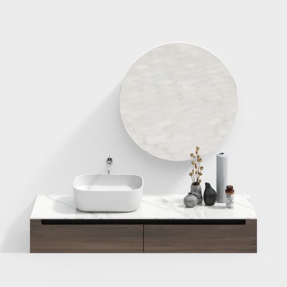 Stylish Bathroom Cabinet 3D model for Modern Interiors