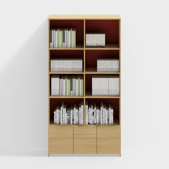 Urban Elegance Bookshelf 3D model for Modern Spaces
