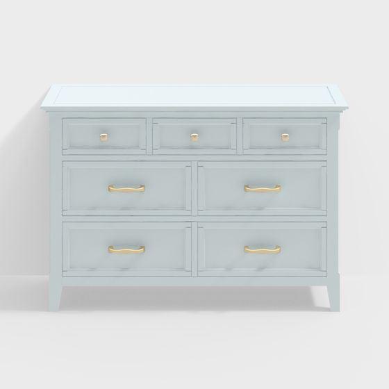 Elegant Six-Drawer Chest 3D model