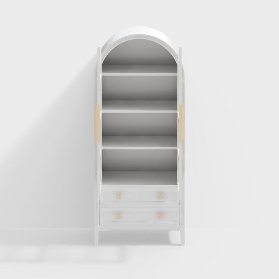 ตู้หนังสือ PACB1356-AU 【ขาว】 Audrey ประตูโค้ง (เปิด)