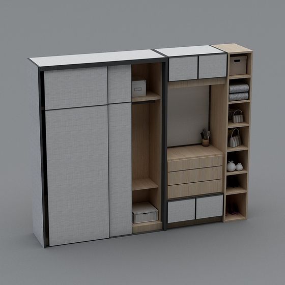 Versatile Storage Cabinet 3D model for Modern Interiors