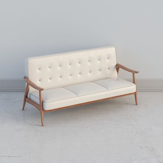 Stylish Low-Polygon Sofa 3D model for Versatile Spaces