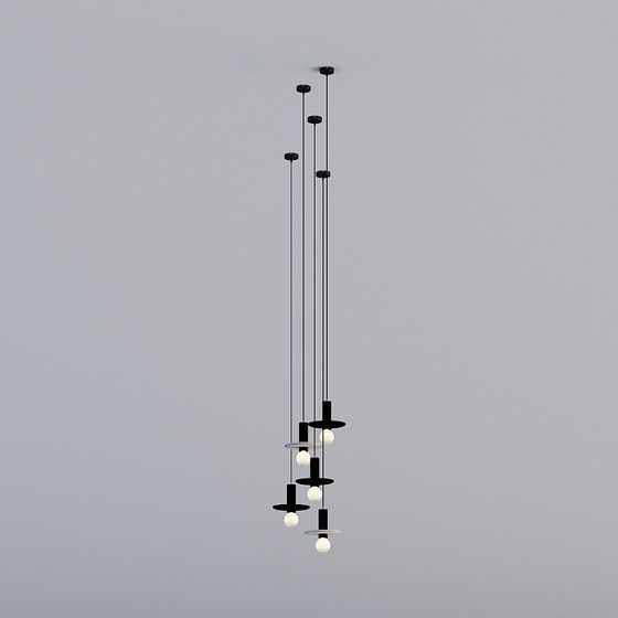 Elegant Low-Poly Chandelier 3D model