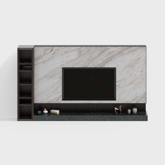 Ánh sáng sang trọng hoàn thiện bức tường nền TV