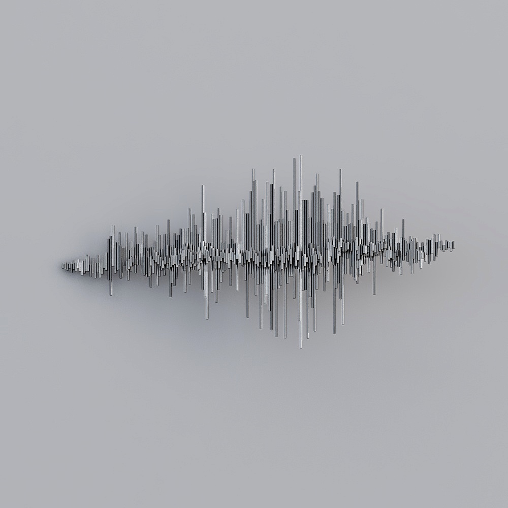 SoundWave Abstract Metal Art Installation 3D model