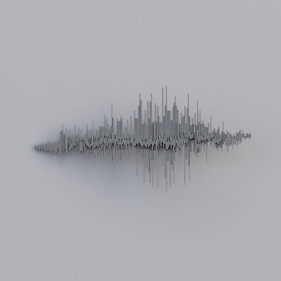 SoundWave Abstract Metal Art 3D model for Creative Projects