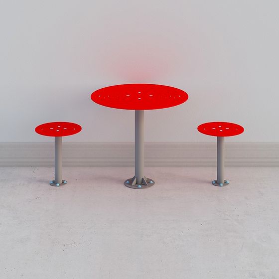 Urban Relaxation Table and Chairs Set 3D model