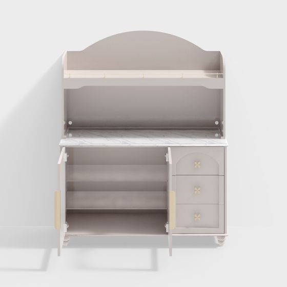 Elegant Vintage Desk 3D model for Modern Interiors