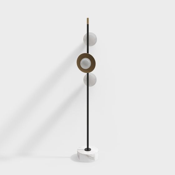 Chic Minimalist Floor Lamp 3D model for Modern Interiors