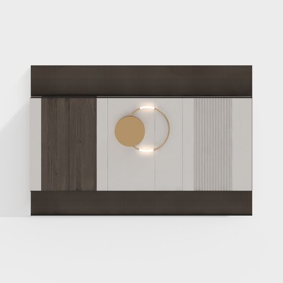 Pared de fondo de televisión de lujo con luz verde