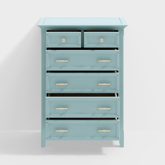 Coastal Blue Dresser 3D model for Creative Spaces