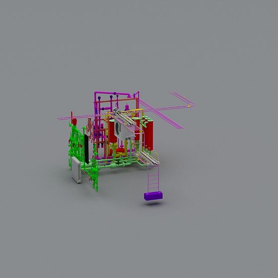 Futuristic Industrial Pipeline System 3D model