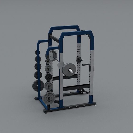 Low Poly Fitness Equipment 3D Model