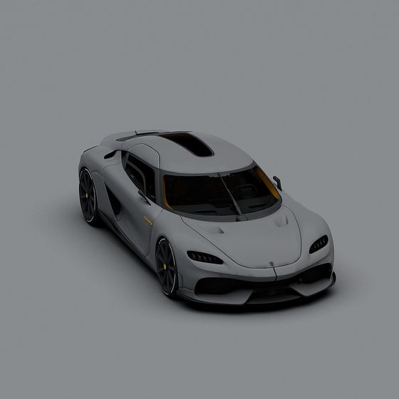 Futuristic Low-Poly Supercar 3D model