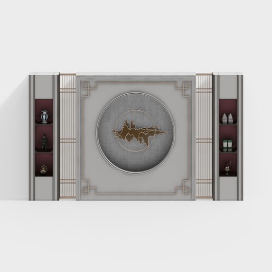 Stylish Oriental Screen 3D model for Modern Spaces