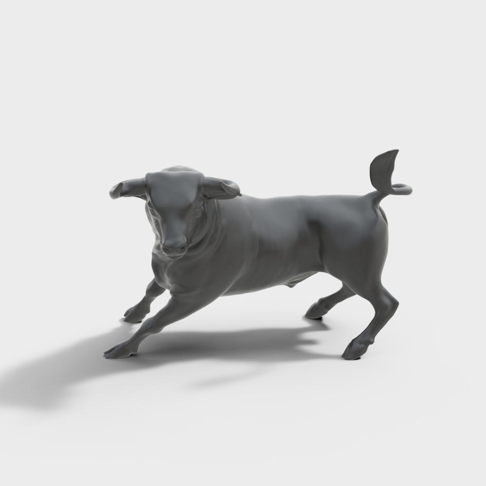 Realistic Low-Poly Bull 3D Model