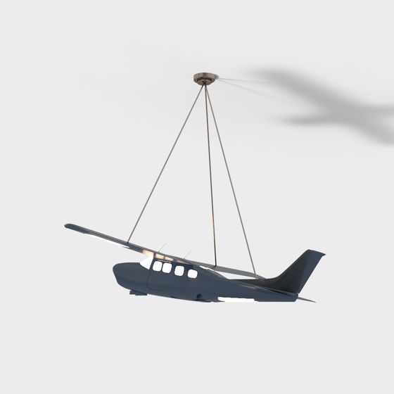 Suspended Airplane Chandelier 3D model
