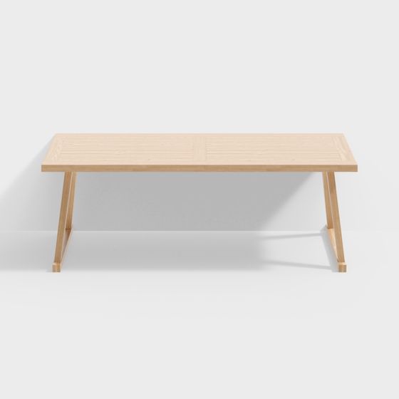Stylish Wooden Dining Table 3D model