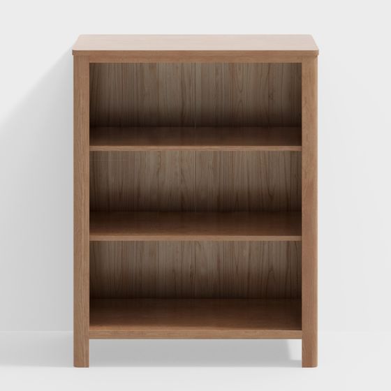 Modern Minimalist Low-Poly Bookshelf 3D model