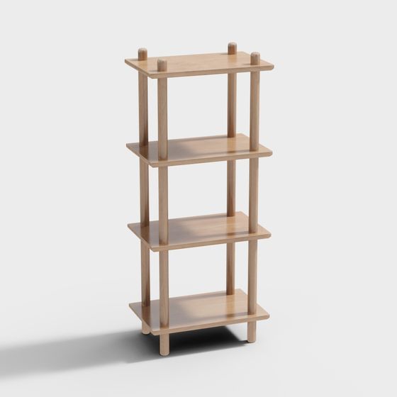 Modern Minimalist Bookshelf 3D Model