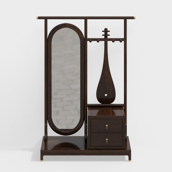 Elegant Coat Rack 3D model Blending Modern and Classic Styles