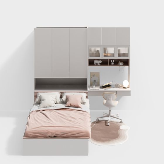 Urban Nook 3D model - Cozy Bedroom Corner Design