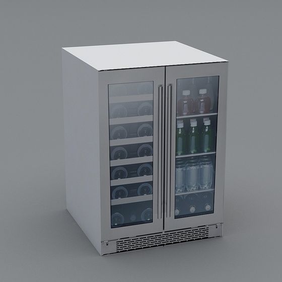 Modern Low-Polygon Refrigerator 3D model