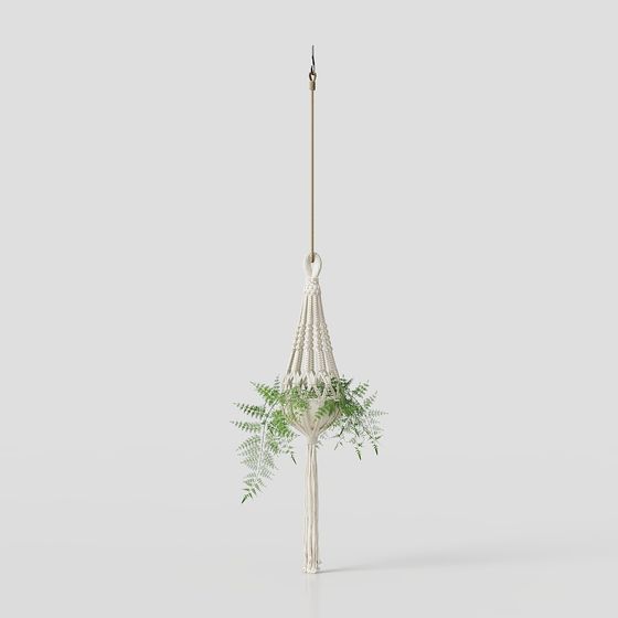 Stylish 3D Hanging Basket Model for Design Projects