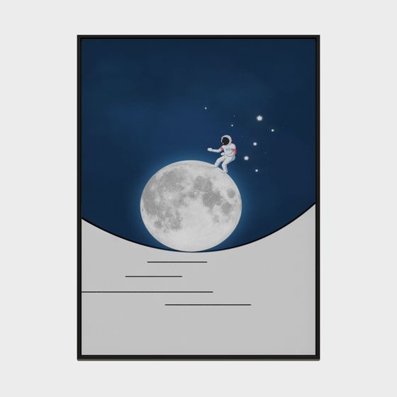 Astronaut Walking on the Moon 3D model