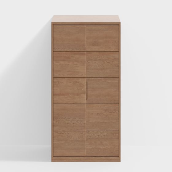 Elegant Wood Grain Storage Cabinet 3D model for Modern Spaces
