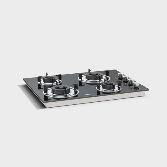 Black Boss Gas Stove 3D Model for Modern Kitchens