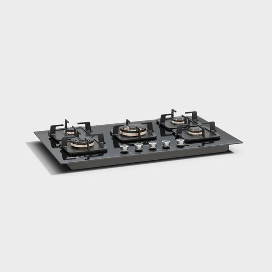 Sleek and Elegant Gas Stove 3D model for Modern Kitchens