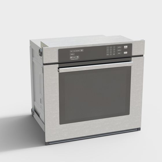 Sleek Stainless Steel Oven 3D model