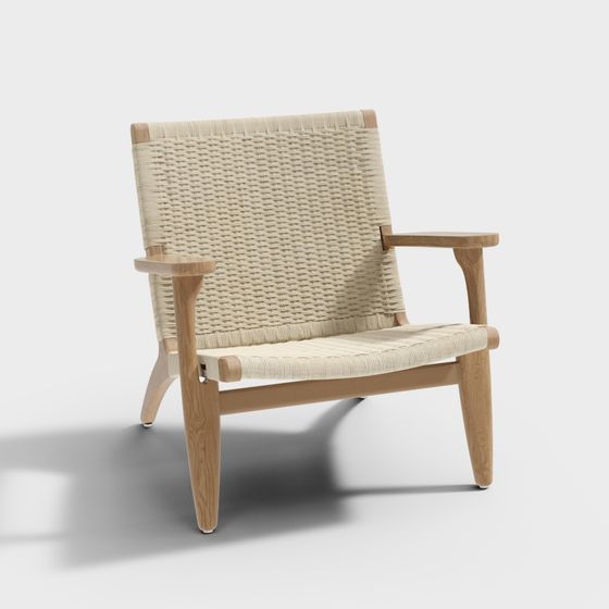 Woven Chair 3D model in Modern Minimalist Aesthetic