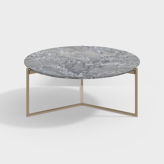 Elegant Low Poly Round Table 3D model