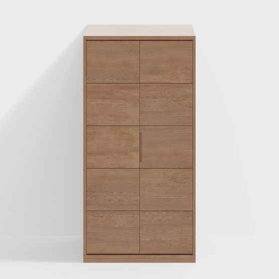 Wood Grain Storage Cabinet 3D model