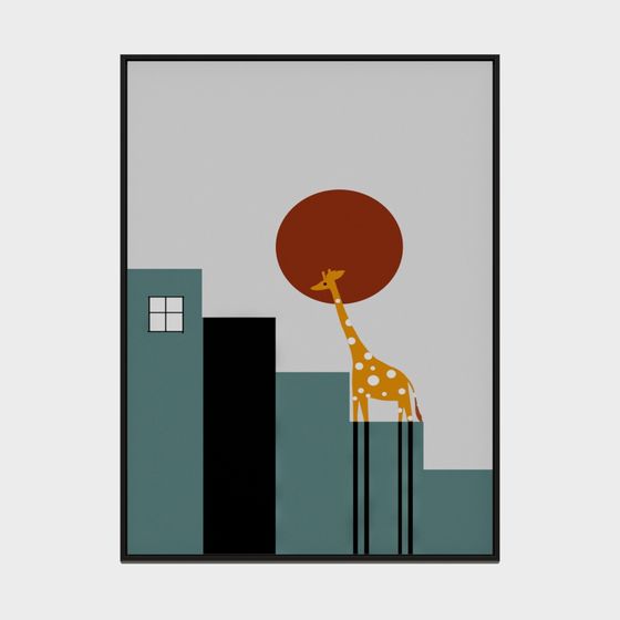 Urban Giraffe Low-Poly 3D model