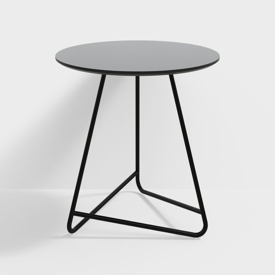 Triangular Iron Round Table 3D model