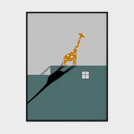 Low Poly Orange Spotted Giraffe 3D model