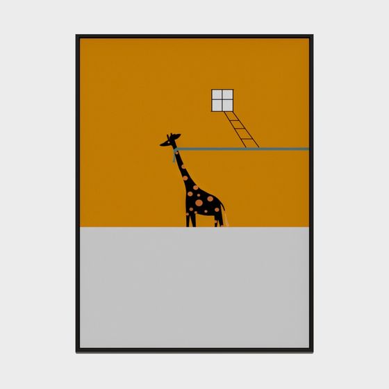 Giraffe Escape 3D Model in Playful Style