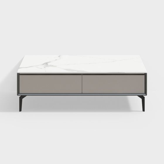 Urban Coffee Table 3D Model – Marble Texture Low Poly