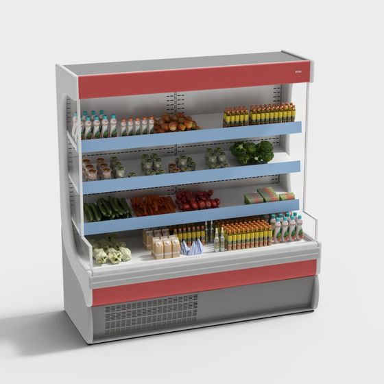 Stylish Fresh Display Cabinet 3D model for Retail Spaces